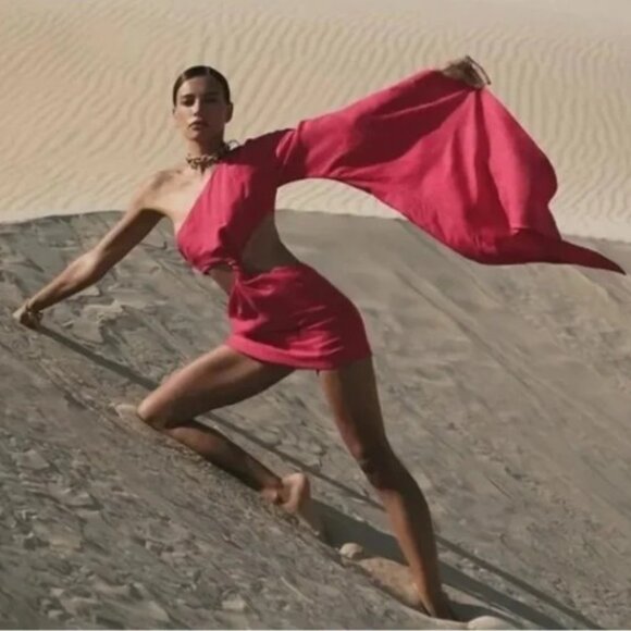 Cult Gaia One Shoulder Pink Dress - Picture 3 of 4